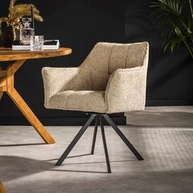 Eetkamerstoel Turn zandkleur bouclÃ©