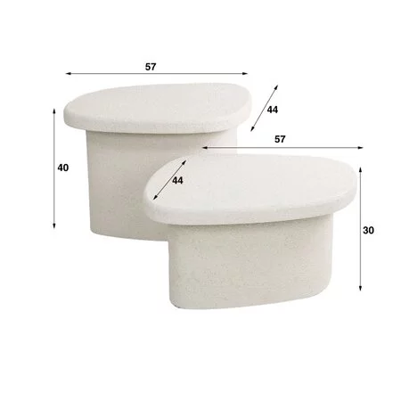 BelaLuz Design Moderne salontafel Octo 2 set marmer wit