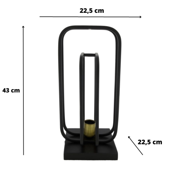 BelaLuz Tafellamp Arch metaal mat zwart 20.5x20.5x43cm