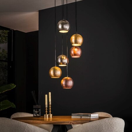 BelaLuz Design Moderne hanglamp Circo 6-lichts getrapt
