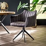 Moderne eetkamerstoel Stripe antraciet velours
