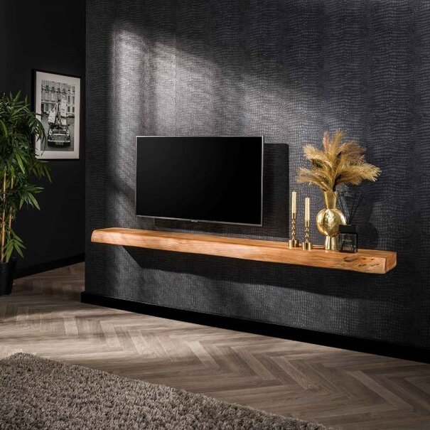 BelaLuz Landelijke - Wandplank - Acaciahout - Boomstam - 200 cm - Gaia