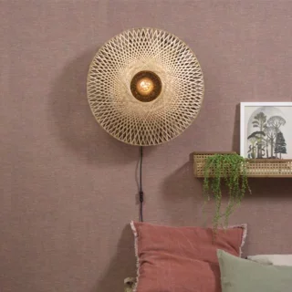Wandlamp Kalimantan Bamboe medium Naturel