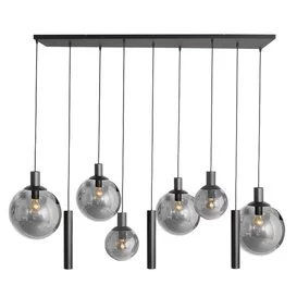 Hanglamp Bollique 9-lichts zwart met kokers