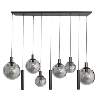 Hanglamp Bollique 9-lichts zwart met kokers