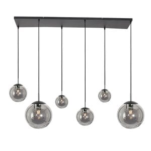 Steinhauer Hotel Chique hanglamp Bollique 6-lichts zwart met smoke glas