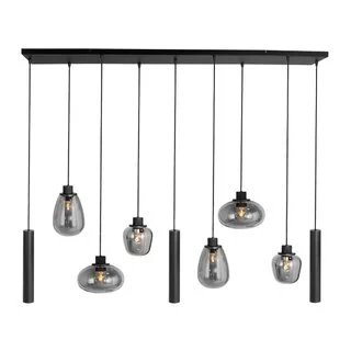 Hanglamp Reflexion 9 lichts zwart met kokers