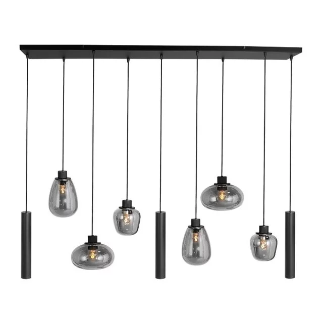 Hanglamp Reflexion 9 lichts zwart met kokers