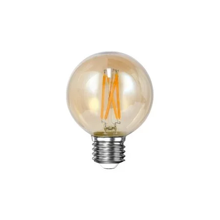 BelaLuz Lichtbron E27 LED 6W Ø6 cm Bol Filament Amber Dimbaar