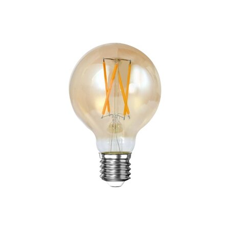 BelaLuz Lichtbron E27 LED 6W Ø7 cm Bol Filament Amber Dimbaar