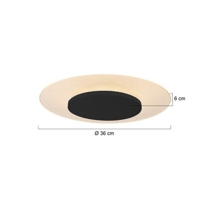 Steinhauer Moderne plafondlamp Lido 36 cm zwart
