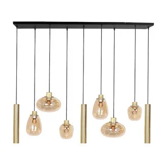 Hanglamp Reflexion 9 lichts goud met kokers