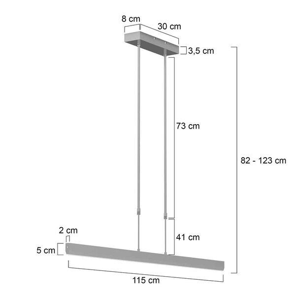 Steinhauer Moderne - Hanglamp - 115 cm - Staal - Dim to Warm - Zelena
