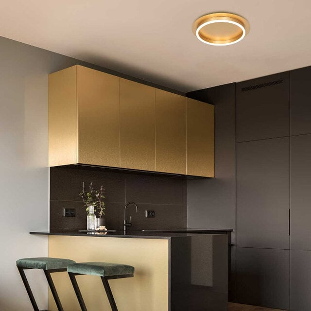 Plafondlamp Ringlux goud 32 cm
