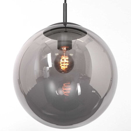 Steinhauer Hotel Chique hanglamp Bollique 1-licht Ø30 cm zwart met smoke glas