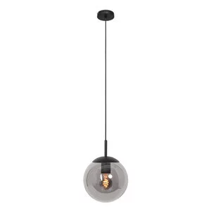 Steinhauer Hotel Chique hanglamp Bollique 1-licht Ø30 cm zwart met smoke glas