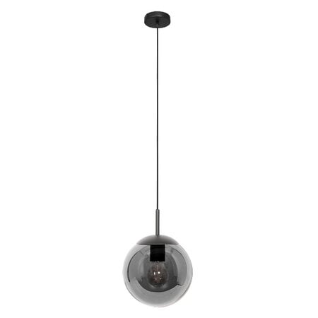 Steinhauer Hotel Chique hanglamp Bollique 1-licht Ø30 cm zwart met smoke glas
