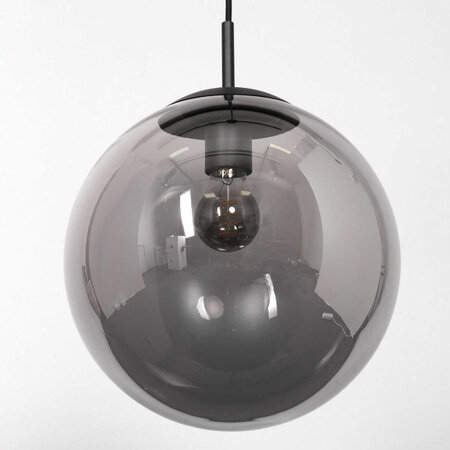Steinhauer Hotel Chique hanglamp Bollique 1-licht Ø25 cm zwart met smoke glas