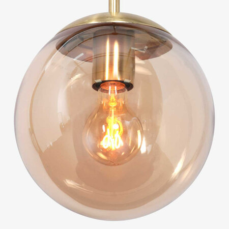 Steinhauer Hotel Chique hanglamp Bollique 1-licht Ø25 cm goud met amber glas