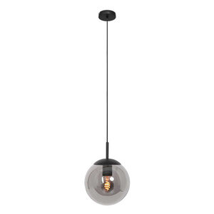 Steinhauer Hotel Chique hanglamp Bollique 1-licht Ø20 cm zwart met smoke glas