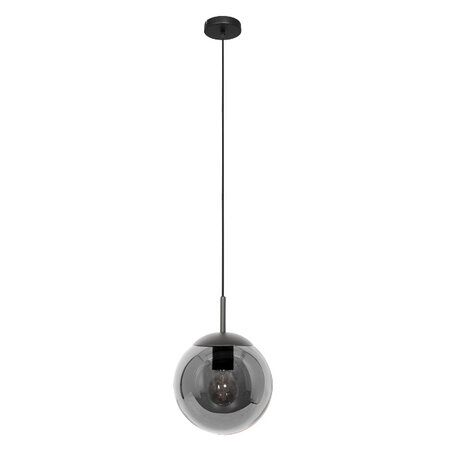 Steinhauer Hotel Chique hanglamp Bollique 1-licht Ø20 cm zwart met smoke glas