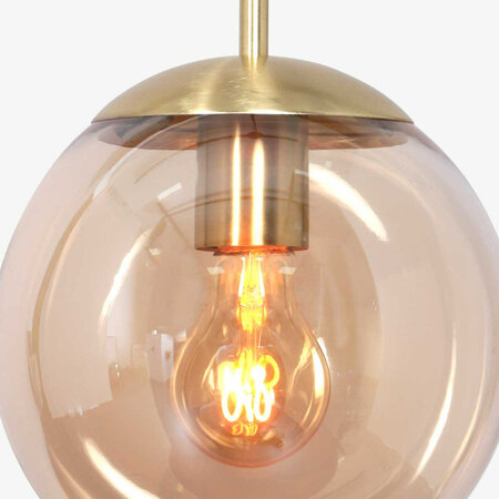 Steinhauer Hotel Chique hanglamp Bollique 1-licht Ø20 cm goud met amber glas