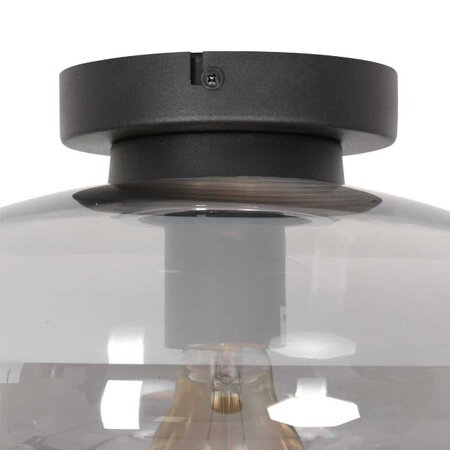 Steinhauer Hotel Chique plafondlamp Reflexion 1-lichts Ø30 cm zwart met smoke glas