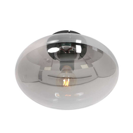 Steinhauer Hotel Chique plafondlamp Reflexion 1-lichts Ø30 cm zwart met smoke glas