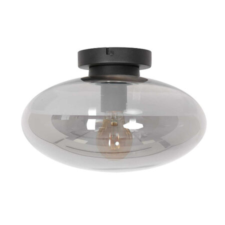Steinhauer Hotel Chique plafondlamp Reflexion 1-lichts Ø30 cm zwart met smoke glas