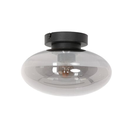 Steinhauer Hotel Chique plafondlamp Reflexion 1-lichts Ø25 cm zwart met smoke glas