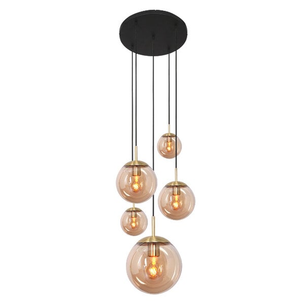 Steinhauer Moderne - Hanglamp - Amber Glas - 5-lichts - Bollique