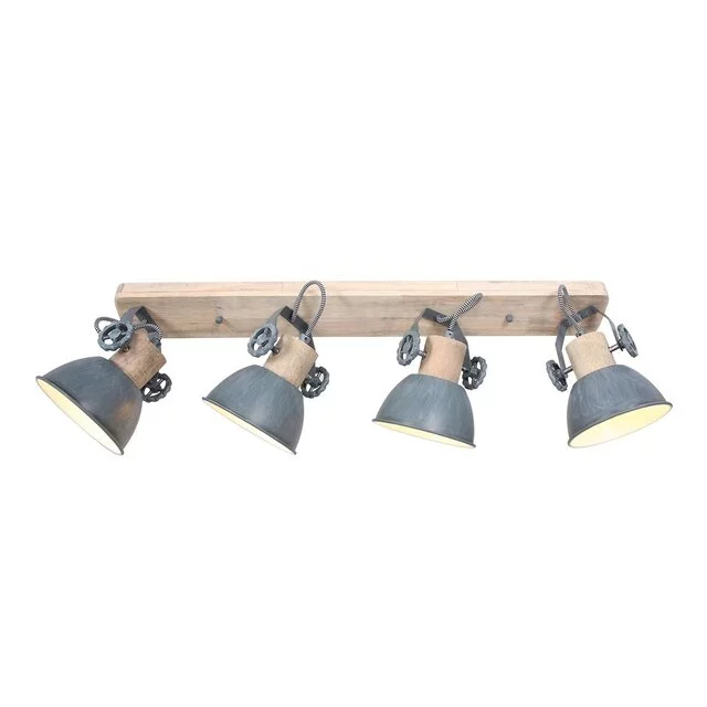 Opbouwspot Gearwood 4-lichts grijs