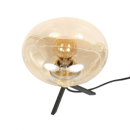 Steinhauer Hotel Chique tafellamp Reflexion 1-lichts rond goud met amber glas
