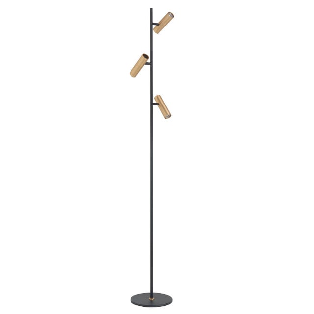 Vloerlamp Trend 3 lichts zwart goud