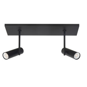 Highlight Moderne Industriële opbouwspot Trend 2-lichts op balk zwart