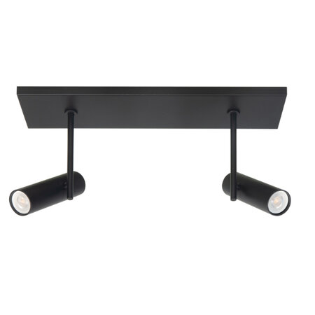 Highlight Moderne Industriële opbouwspot Trend 2-lichts op balk zwart