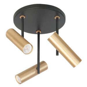 Highlight Moderne Industriële opbouwspot Trend 3-lichts rond goud