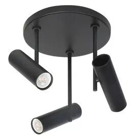 Opbouwspot Trend 3-lichts zwart rond
