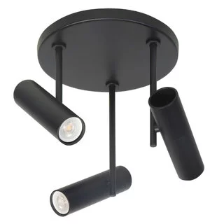 Opbouwspot Trend 3-lichts zwart rond