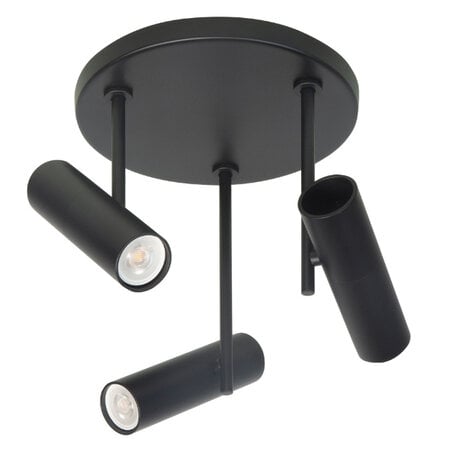 Highlight Moderne Industriële opbouwspot Trend 3-lichts rond zwart