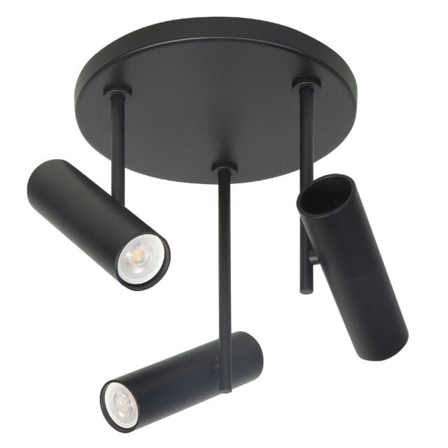 Opbouwspot Trend 3-lichts zwart rond