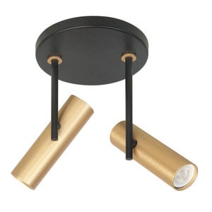 Highlight Moderne Industriële opbouwspot Trend 2-lichts rond goud