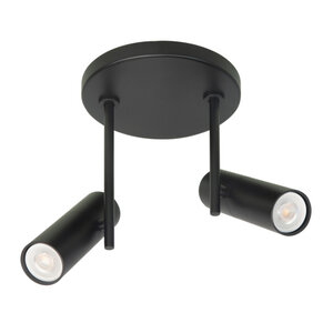 Highlight Moderne Industriële opbouwspot Trend 2-lichts rond zwart