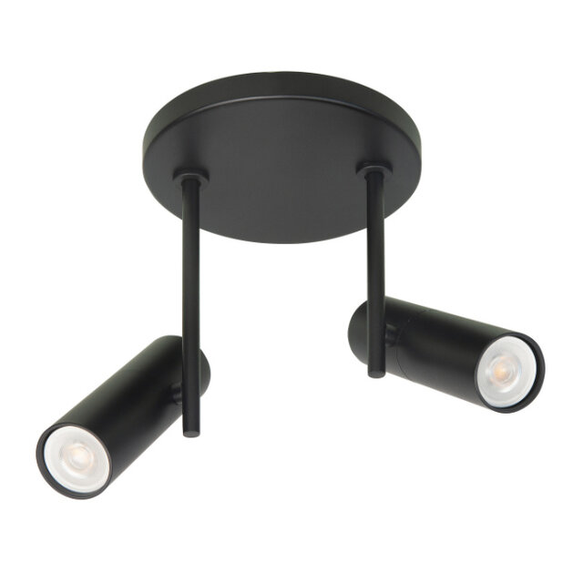 Opbouwspot Trend 2-lichts rond zwart