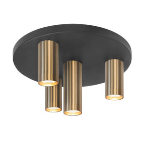 Highlight Moderne Industriële plafondlamp Perugia 4-lichts goud