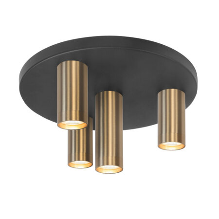 Highlight Moderne Industriële plafondlamp Perugia 4-lichts goud