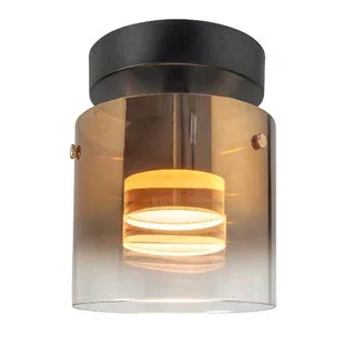 Plafondlamp Salerno 1 lichts goud glas