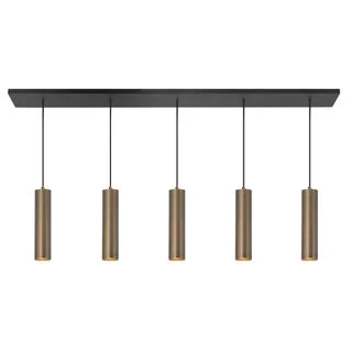 Hanglamp Perugia 5 lichts met koker brons