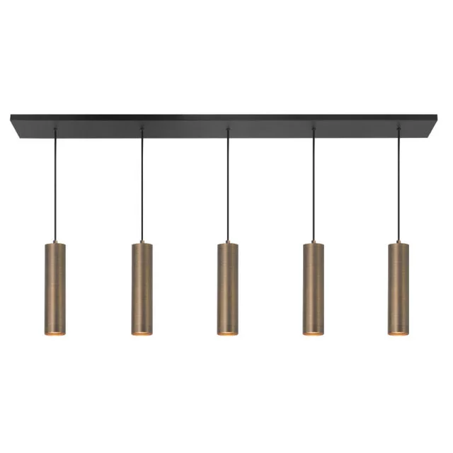 Hanglamp Perugia 5 lichts met koker brons