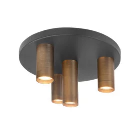 Plafondlamp Perugia 4-lichts brons